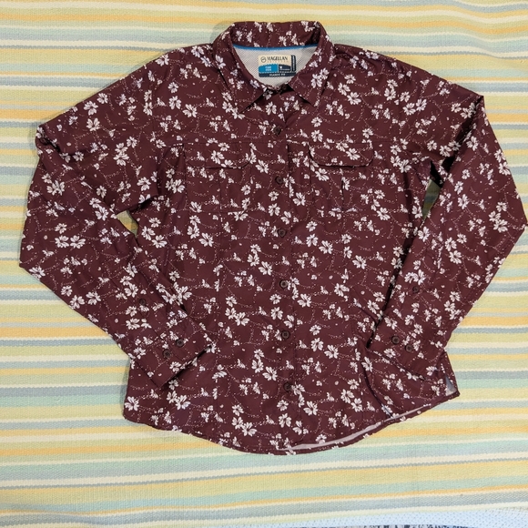 ⭐ Magellan Outdoor Fish Gear Classic Fit Arkansas Pass Long Sleeve Shirt Medium - Picture 1 of 9